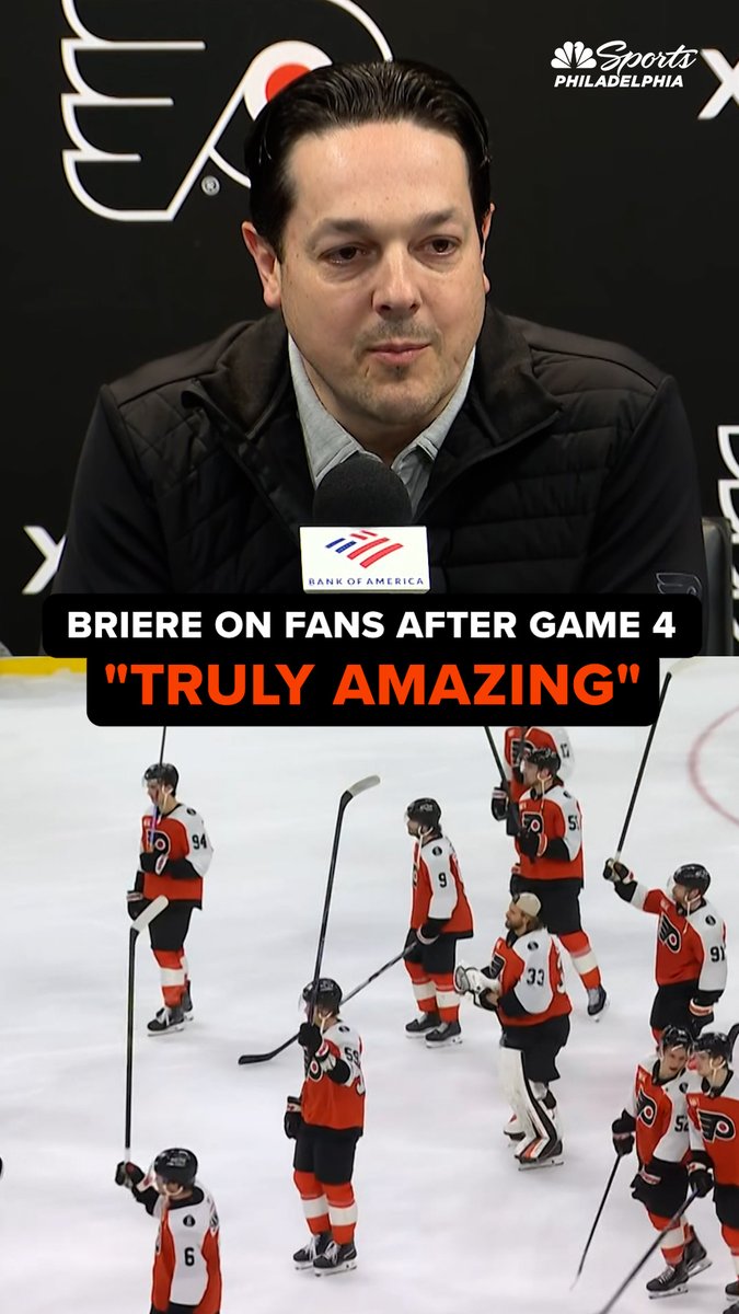 "I wanted our fans to know that what they did, our players noticed." Danny Briere on the ovation the Flyers got from their fans after Game 4 against the Hurricanes.