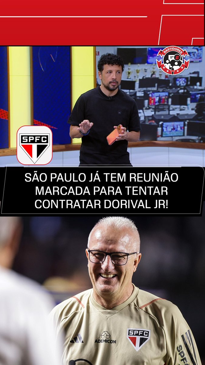 VAI SE REUNIR COM O SÃO PAULO! No Fala a Fonte, André Hernan trouxe a informação EM TEMPO REAL: Dorival Júnior fará uma reunião com o São Paulo já nesta quinta-feira (14) para começar a negociar com o clube e ver se as negociações avançam! Saiba TUDO dos bastidores da bola no Fala a Fonte, de segunda à sexta, às 11h30 (de Brasília), AO VIVO no YouTube da ESPN Brasil! #FalaFonte #FutebolNaESPN #SPFC #Dorival
