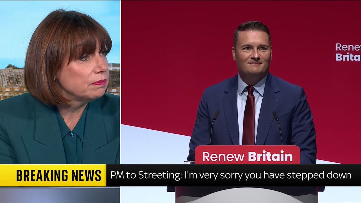 BREAKING: Keir Starmer says he is “truly sorry” to see Wes Streeting resign, as the PM’s response letter is published. Sky News' Beth Rigby has the latest