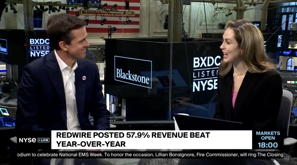 Today on NYSE 🏛 Live, Redwire CFO Chris Edmunds spotlighted our strong Q1 performance and shared the multiple pathways Redwire has for future lunar missions. Check out how Redwire is accelerating growth on two fronts—advancing the future of lunar exploration while scaling our proven tactical systems for U.S. and allied forces.