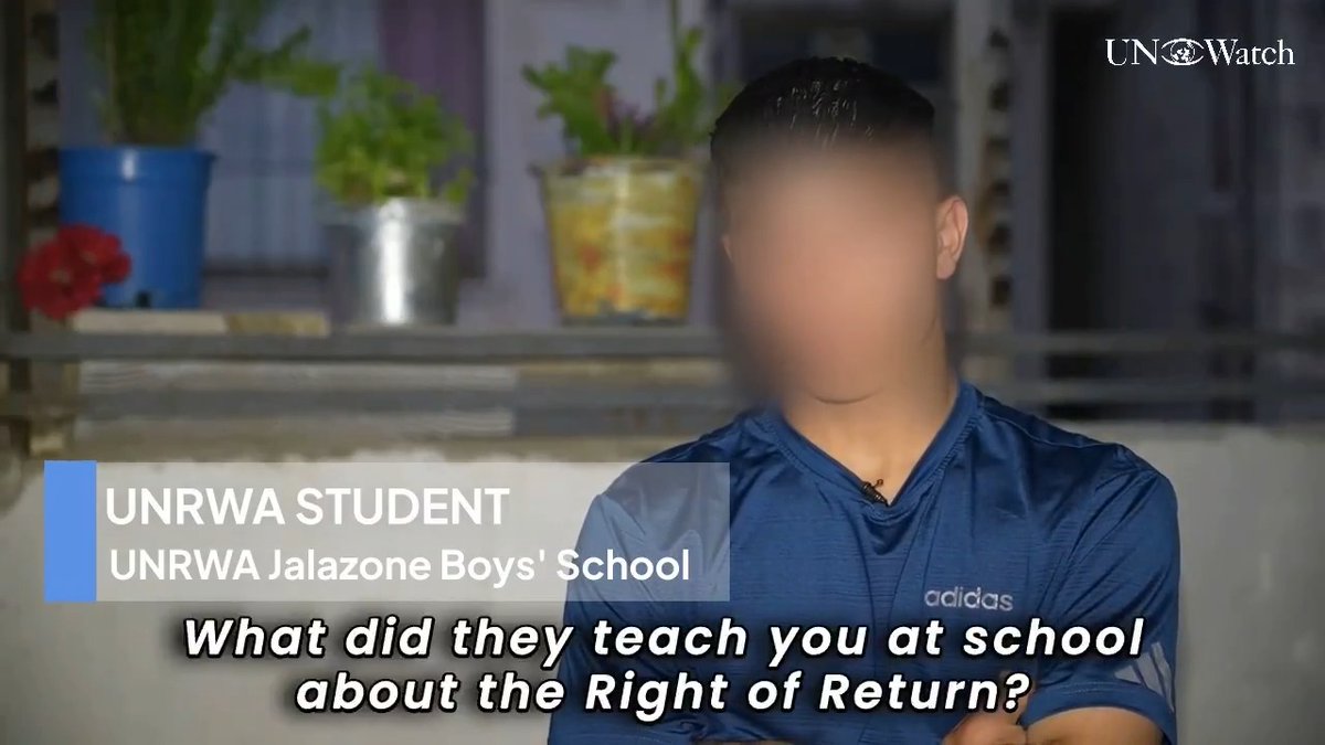 WATCH: An UNRWA student shares his perspective on what he is taught. He says that there is no room for Jews in the land, even in a two-state solution. Notice how he says he hates Jews, not Zionists. How can a UN school allow hate to be taught like this?