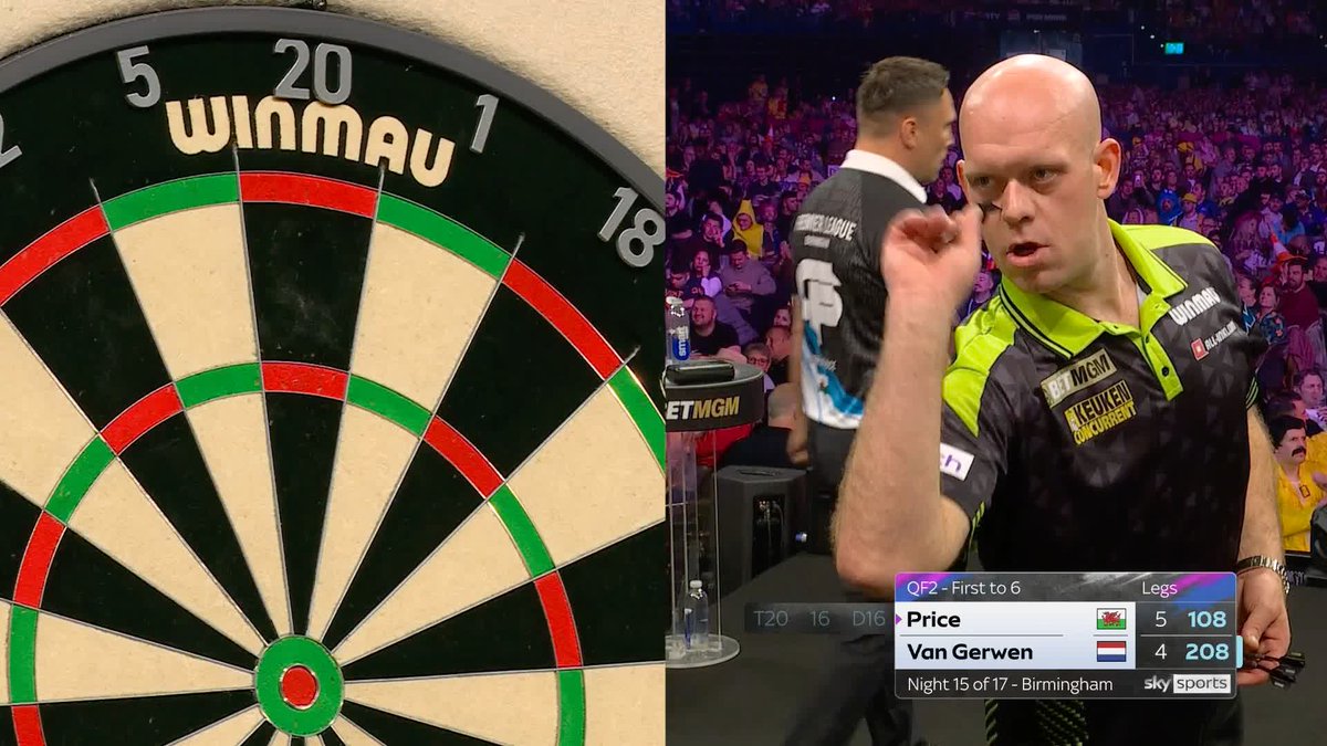 PRICE PIPS VAN GERWEN 🥶 What a huge win for Gerwyn Price 🙌 The Welshman defeats Michael van Gerwen 6-4 to claim a huge two points in Birmingham and edge closer to The O2! 📲 #PLDarts