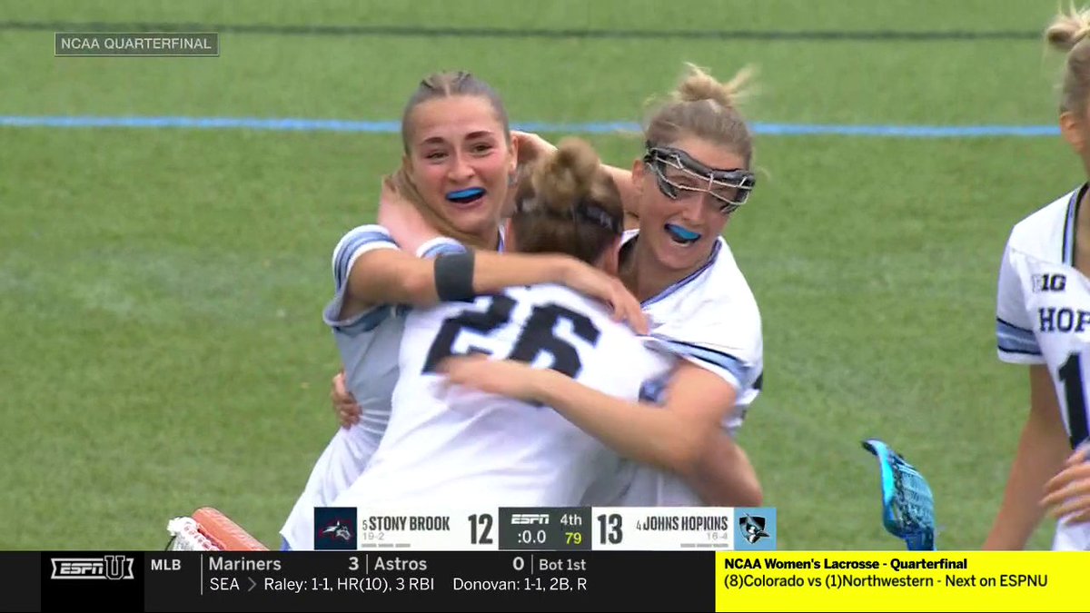 HOPKINS WINS IT AT THE BUZZER 😱 The Blue Jays advance to championship weekend with a late win over Stony Brook 🔥
