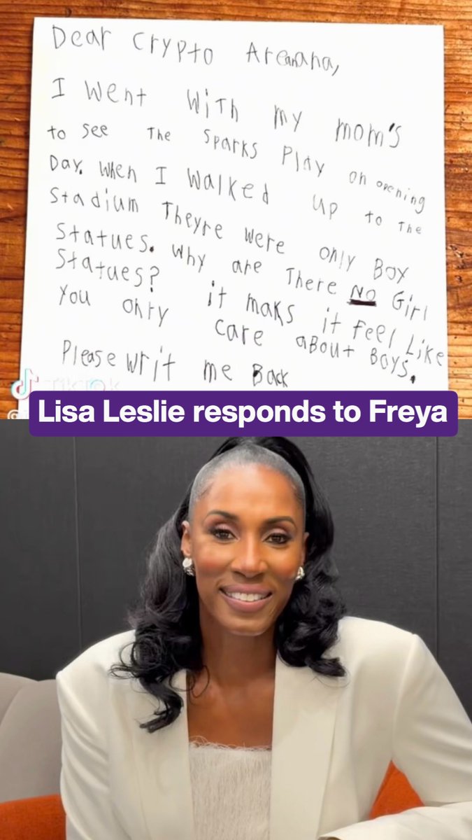 We have a special message for you, Freya! 💌 Lisa Leslie x Crypto.com Arena