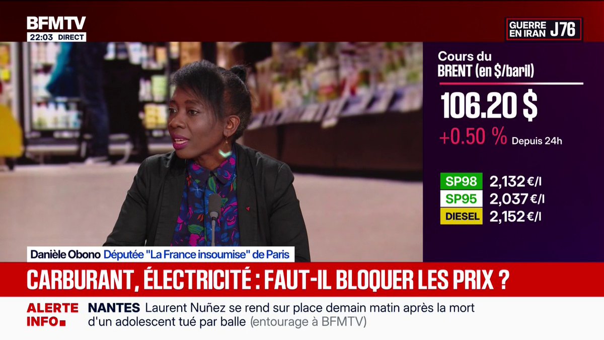 “La hausse des prix du pétrole est due en grande partie à de la spéculation”, assure Danièle Obono, députée “La France insoumise”