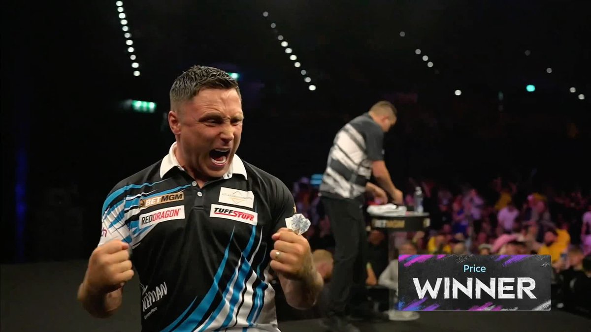 PRICE INTO THE FINAL! Gerwyn Price has now QUALIFIED for The O2 ✅ The Welshman defeats Gian van Veen 6-4, reaching his first nightly final in six weeks! 📲 #PLDarts