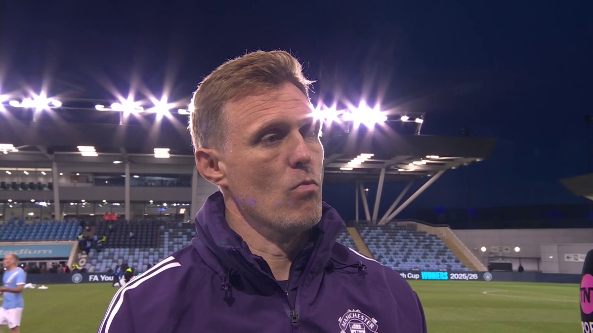 "Lots of learning, but I'm really proud of the lads" Darren Fletcher shares his thoughts on Man Utd's FA Youth Cup final loss against Man City 🗣 📺 TNT Sports and HBO Max