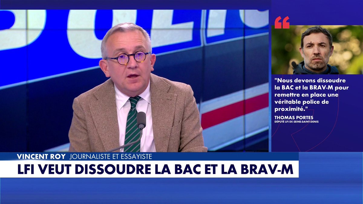 LFI veut dissoudre la BAC et la BRAV-M : «Une provocation de plus», tacle Vincent Roy dans #LeMeilleurdelinfo Toute l'info est à retrouver sur