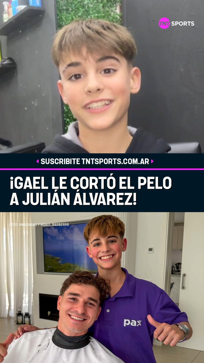 Y UN DÍA GAEL CUMPLIÓ SU SUEÑO 🕷️❤️ Tras viajar a España, Gael, el barbero de 14 años, pudo lograr su objetivo y le CORTÓ EL PELO a JULIÁN ÁLVAREZ. 🗣️ "Me felicitaron todos en el colegio", había dicho en su entrevista con #NoEsParaTanto, y ahora conoció a su gran ÍDOLO. ¡Qué alegría, Gael! 👏🏻