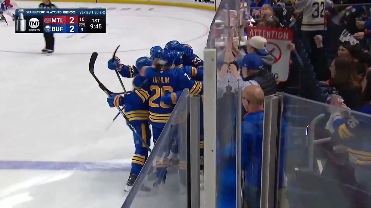 The Buffalo Sabres strike for their THIRD goal in the first 11 minutes!!! 📺: NHLonTNT, Sportsnet, &amp; TVA Sports