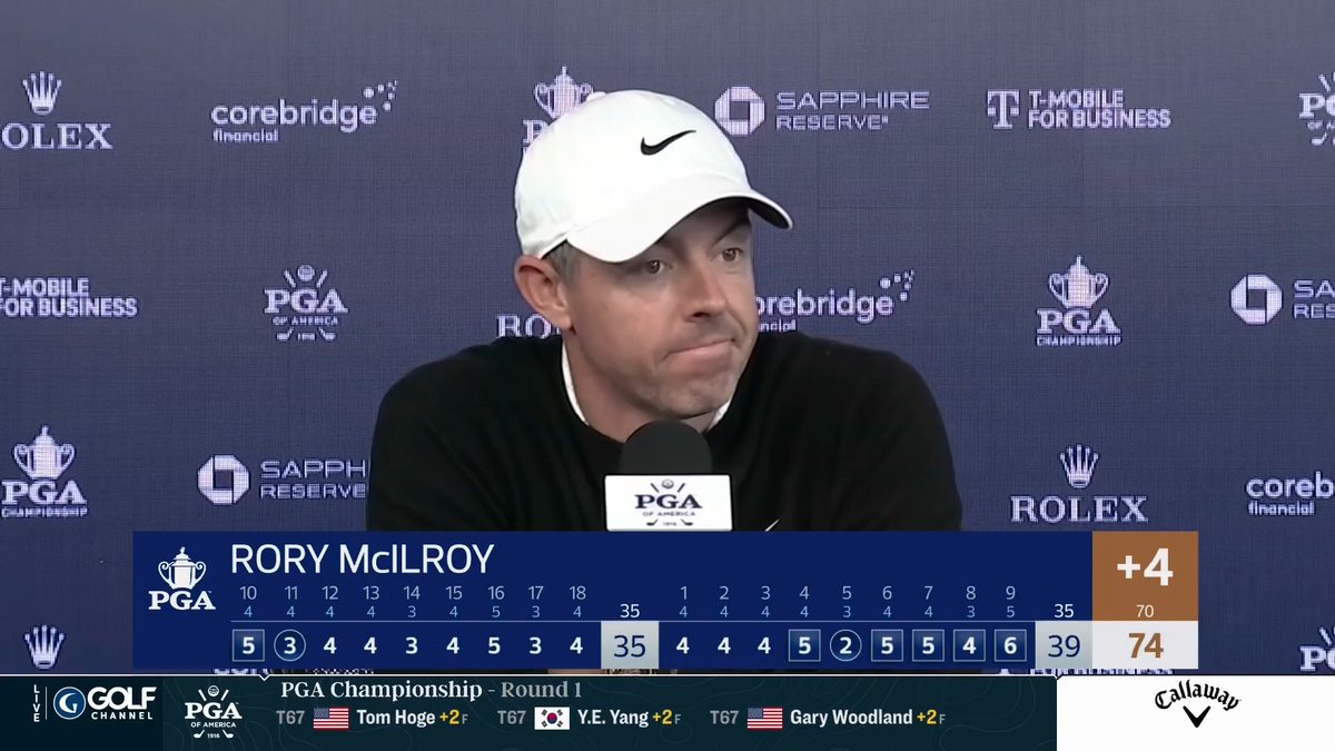 Rory McIlroy gave a candid assessment of his first-round 74 (+4) at the PGA Championship ⬇️