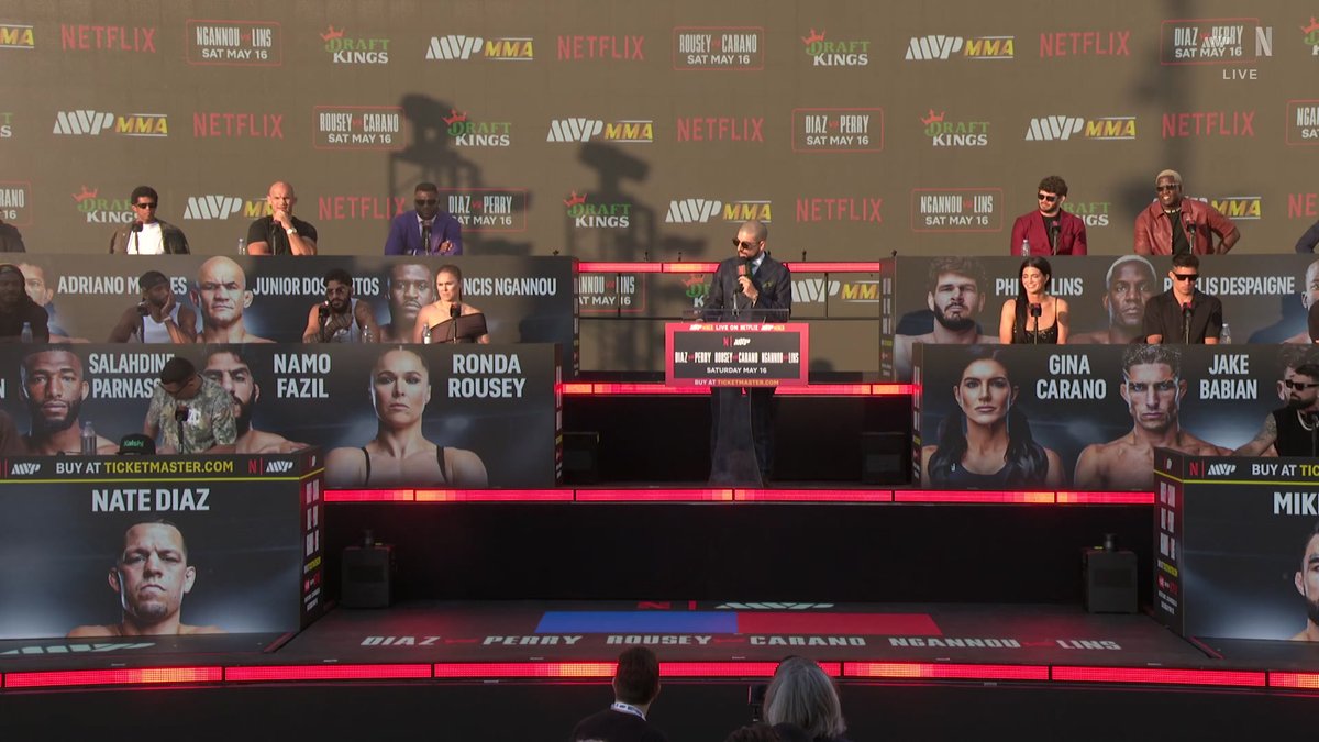 Nate Diaz: "Fuck these chairs." #RouseyCarano Saturday, May 16 9 PM ET | 6 PM PT LIVE on Netflix