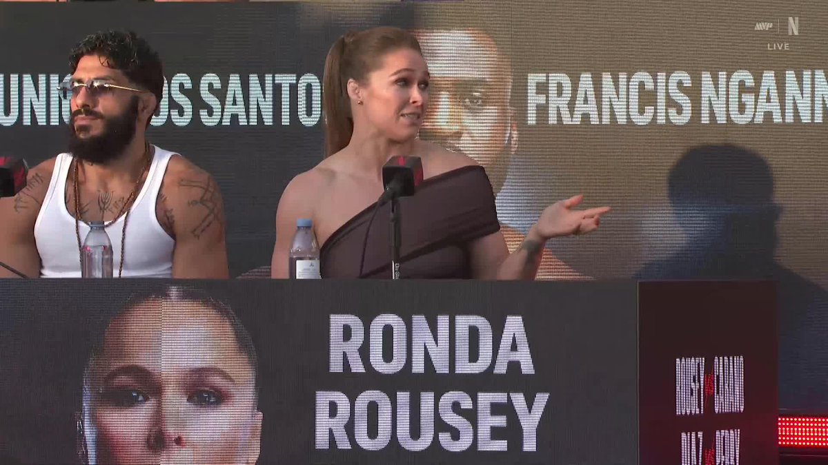 Ronda Rousey is GREATNESS 💫🌟 — Saturday, May 16th LIVE only on Netflix Intuit Dome - Los Angeles, CA #RouseyCarano #NgannouLins #DiazPerry