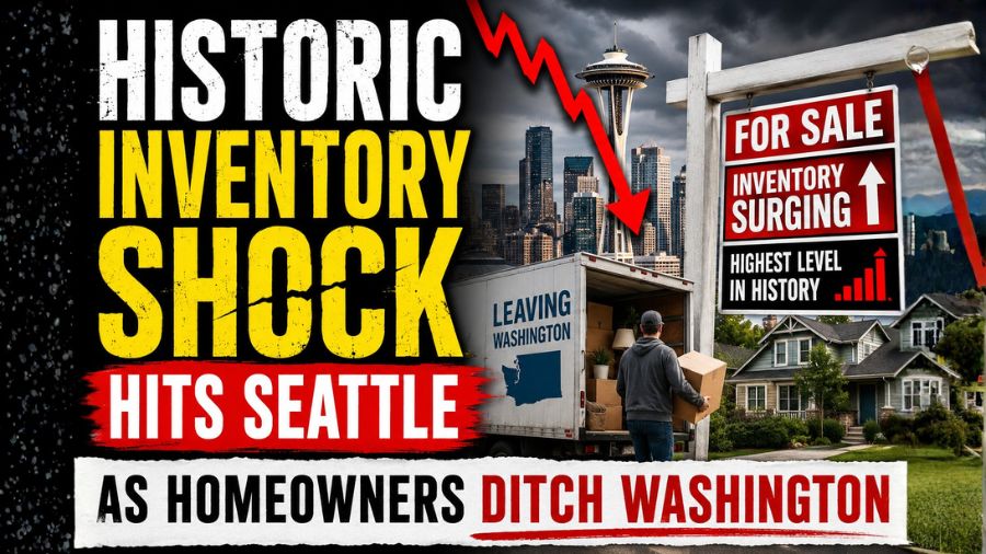 Seattle has nearly twice as many homes for sale as it should. And buyers still aren't showing up. Tech layoffs, outbound migration, capital gains taxes, and years of policy failure gutted the buyer pool. Now sellers are sitting on listings nobody wants.