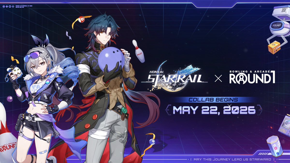 Before the tutorial mission begins, a genius hacker and an immortal swordsman make their move...at the arcade machines. The Stellaron Hunters, Silver Wolf and Blade, arrive at Round1 USA on May 22, 2026!