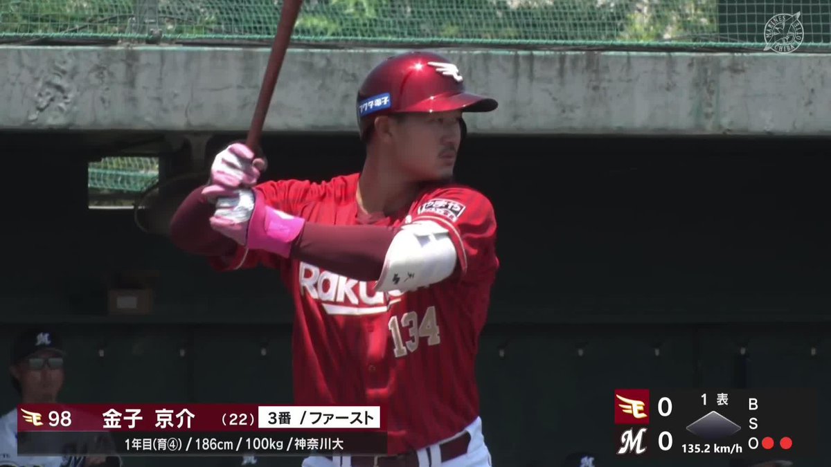次は一軍昇格に向け 本日支配下昇格の金子京介 1打席目から結果を残す! ⚾ロッテ×楽天(ファーム) #イージースポーツ #RakutenEagles #だったらDAZN