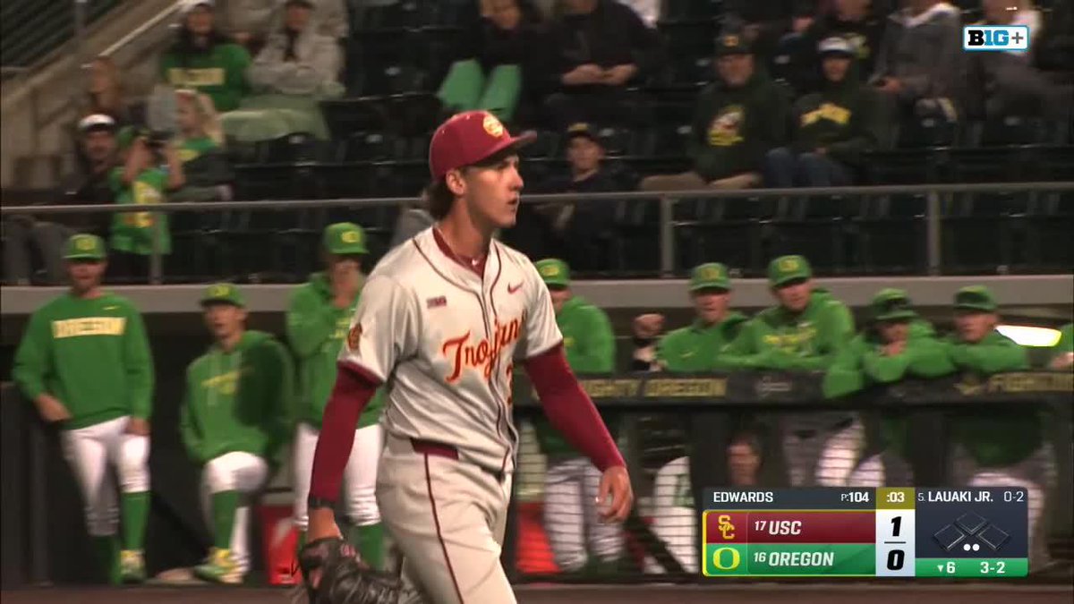 Mason Edwards closed the regular season with 12 Ks over six shutout innings. Final regular season line: 1.49 ERA 154 K 37 BB 84.1 IP The USC Baseball lefty reached double-digit Ks in 11 of 13 starts. Three pitches (CB, CH, SL) drew miss rates over 60%.