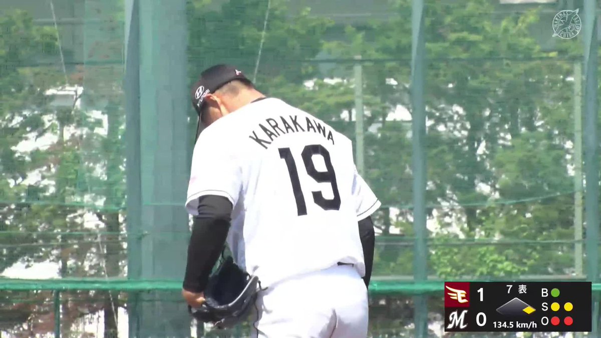 カメラも追えないベテランの技 唐川侑己 2球連続 牽制でスリーアウト！ 7回を１失点＆8奪三振！ ⚾ロッテ×楽天（ファーム） #イージースポーツ #chibalotte #だったらDAZN
