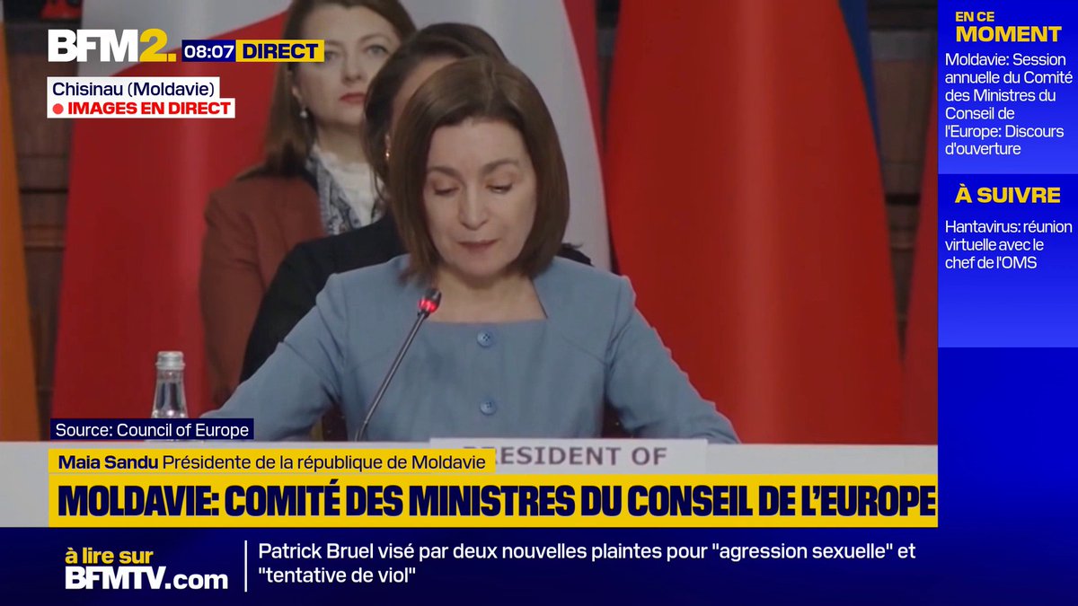 "La Russie est la menace de sécurité la plus pressante et la plus grave pour notre continent aujourd'hui, et probablement pour des décennies à venir", prévient Maia Sandu, présidente de la République de Moldavie #BFM2