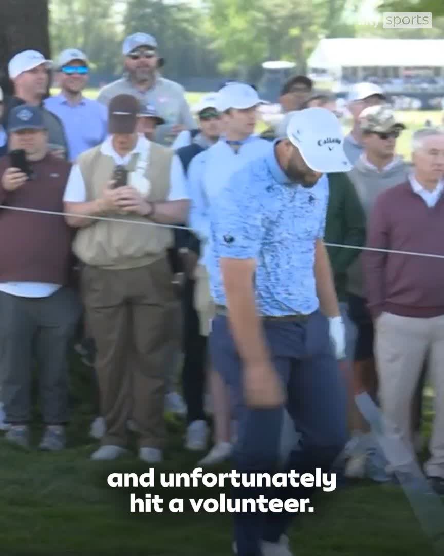 Jon Rahm apologised after he hit a volunteer with a divot following an angry reaction to an approach shot on the seventh hole at the PGA Championship 😬