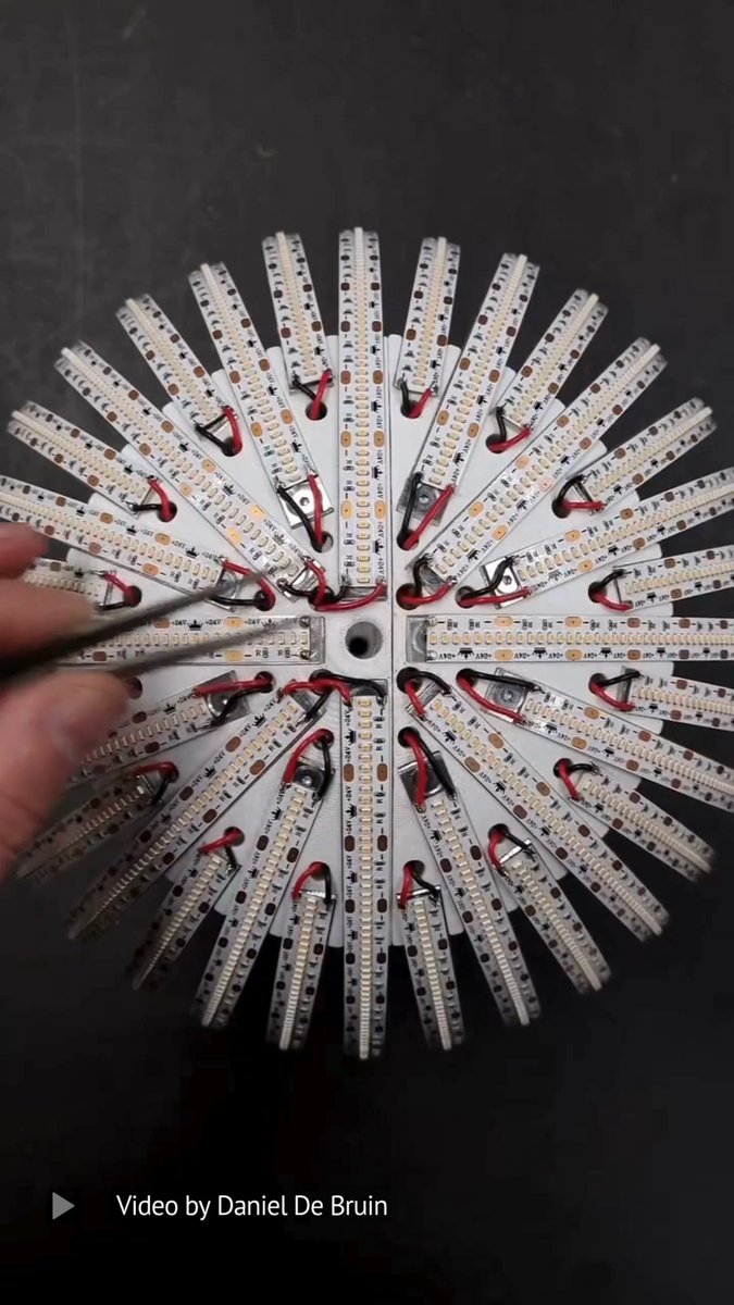 Making an artificial sun for Rogier Vanderzwaag by Daniel de Bruin. 10m of LED strip used, containing 4200 high-power SMD LEDs with a combined total of 18.000 lumen at 250W. The ball is also remotely dimmable. Video Credit: Daniel de Bruin #engineering #sun #technology