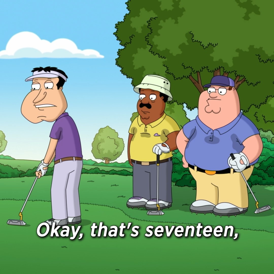 i'm surprised they didn't pass out after hole 4. watch the season finale of #familyguy this sunday on #FOX, next day on Hulu.