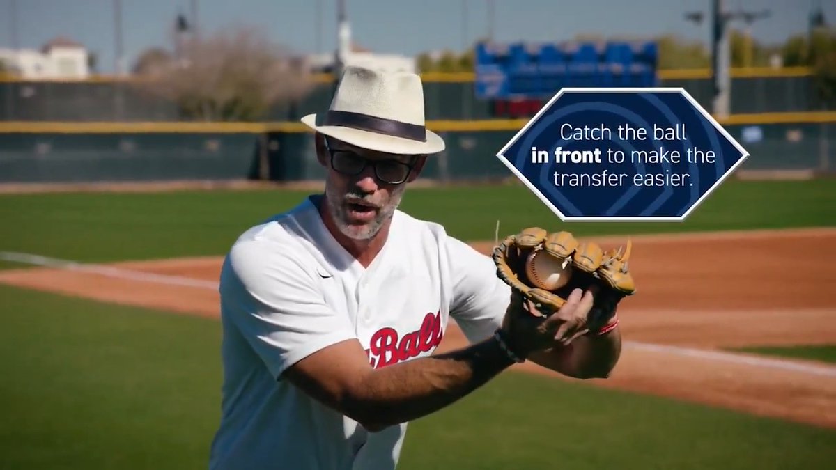 Listen up, infielders: catching the ball out front makes it easier to transfer! Check out these tips from Coach Ballgame &amp; Kait Maniscalco 👀