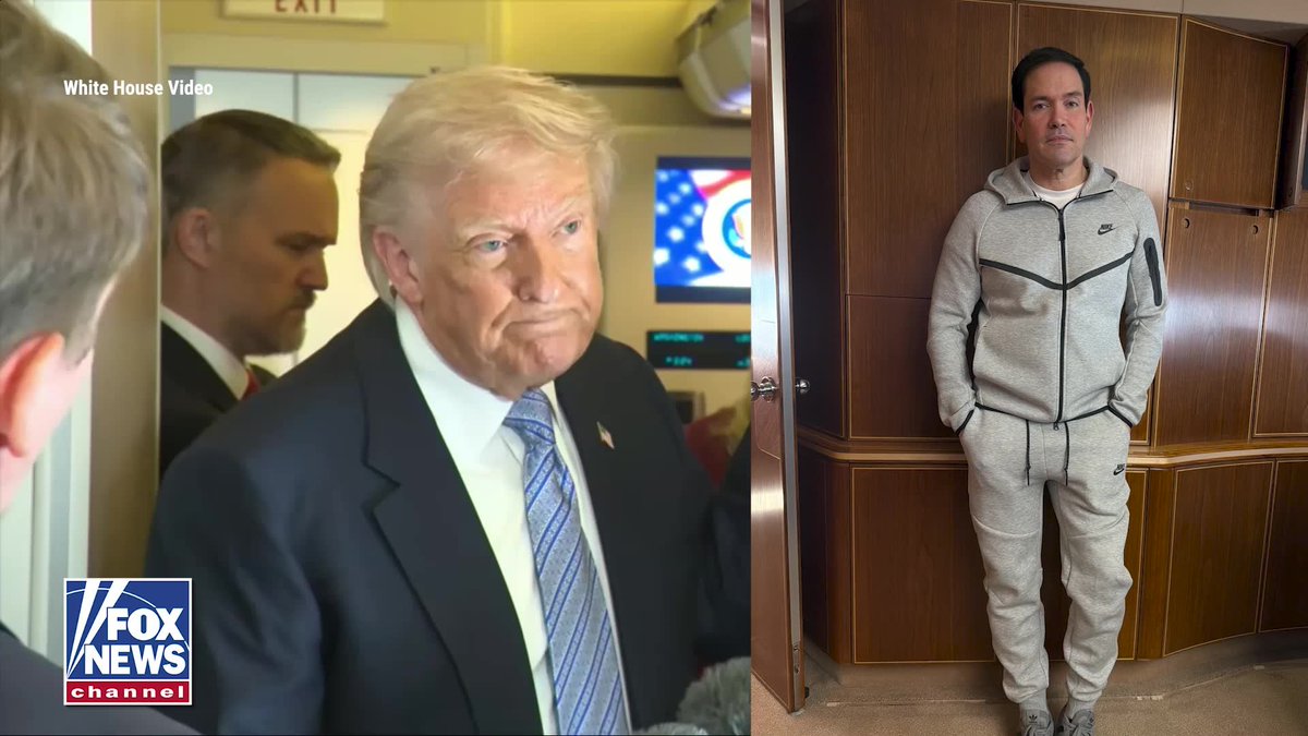 WATCH: President Trump reacts to Secretary of State Marco Rubio’s viral Nike tracksuit: "I thought he looked very good in the outfit. Listen, I don't know if I'd do it, but I thought he looked very good."