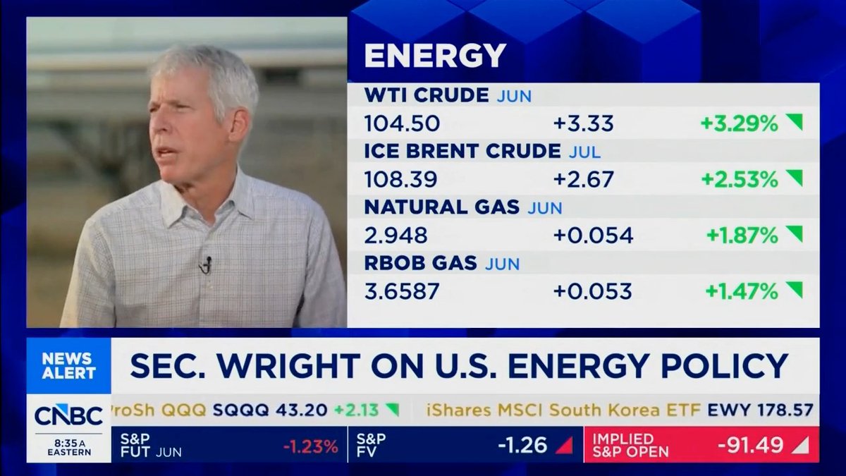 .Secretary Chris Wright: “…A good chunk of that is President Trump's Energy Dominance Agenda. The world knows he's all in on growing supply. The United States is going to grow our supply of crude oil and refined products.”