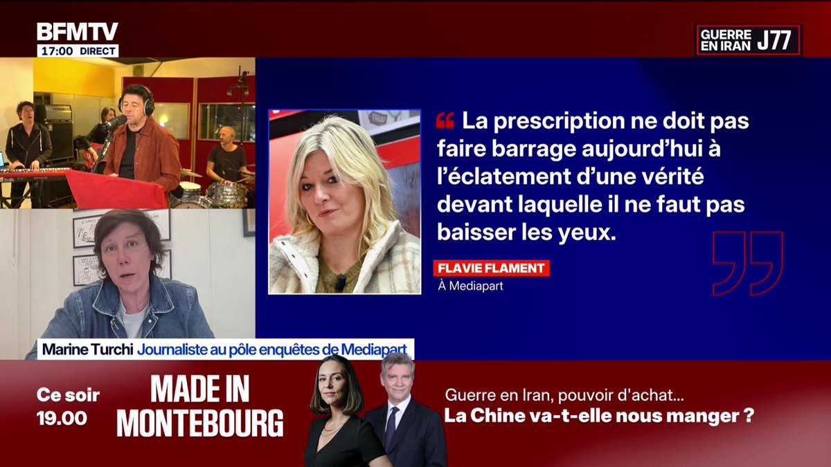 Plainte de Flavie Flament contre Patrick Bruel: “Elle sait aussi la responsabilité qui est la sienne, de porter cette parole pour soutenir les autres femmes”, rapporte Marine Turchi, journaliste au pôle enquête de Mediapart