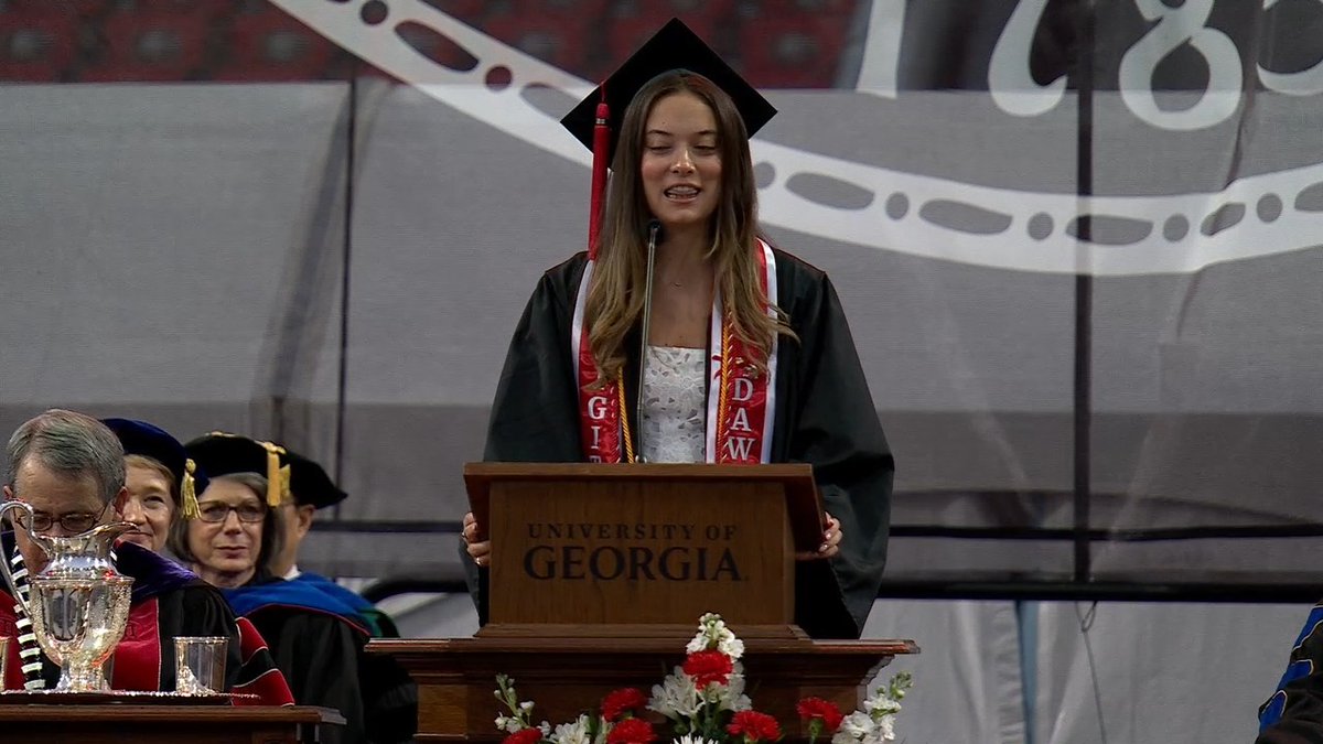 “If there is one thing that our years here at the University of Georgia have taught us, it is that one of the only true constants in life will be change." Blake Witmer, who received a bachelor’s degree in public relations from UGA Grady College, spoke as the spring undergraduate Commencement student speaker and tried to put her UGA experience into words.