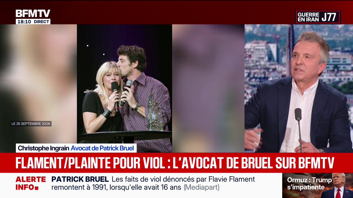 Plainte de Flavie Flament: “Des faits qui ne se sont pas passés et que Patrick Bruel conteste formellement”, déclare Chirstophe Ingrain, avocat de Patrick Bruel