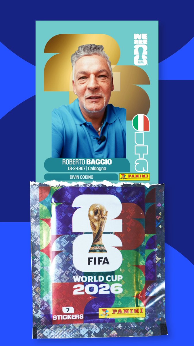 Lights. Camera. Baggio. Order the FIFA World Cup 2026™ Official Sticker Collection now here: #PaniniSport #PaniniFWC26 #FIFAWorldCup #FWC26