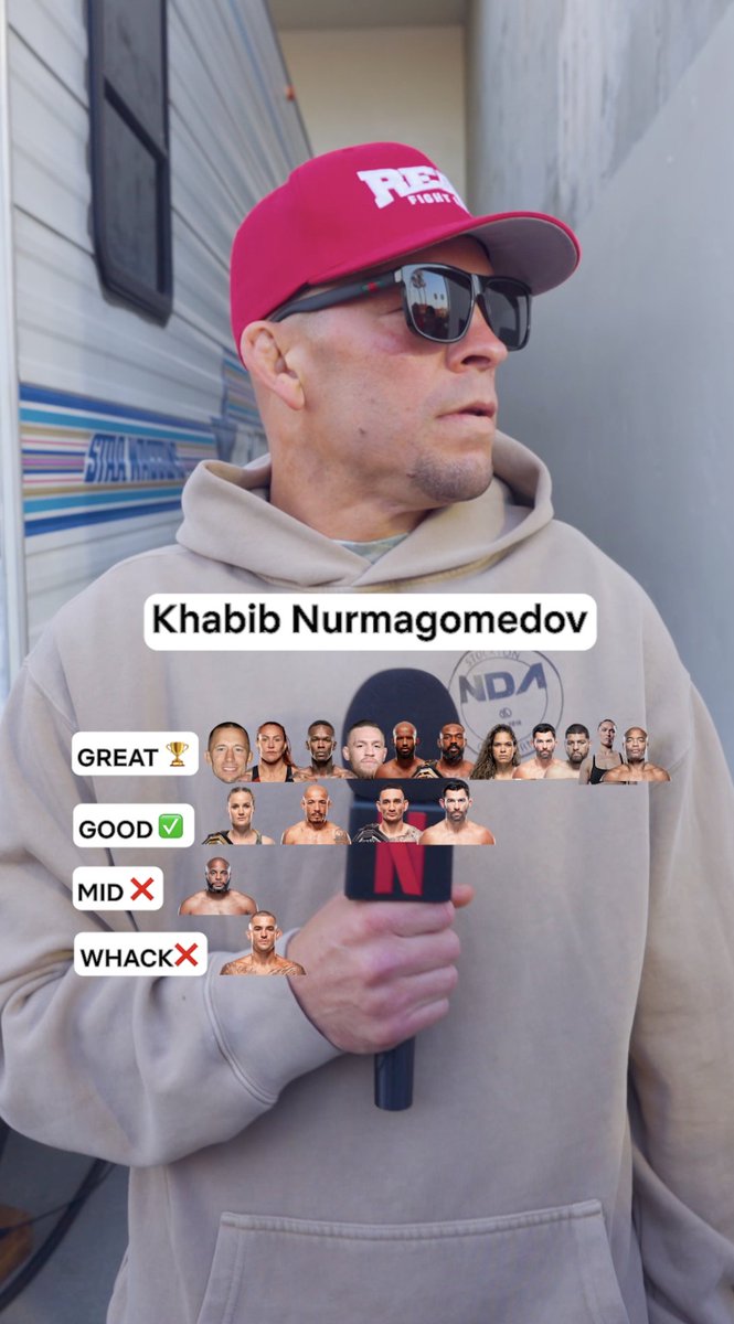 We asked Nate Diaz to rank MMA fighters as “great, good, or mid” 👀 Wait for Khabib Nurmagomedov 😂 #RouseyCarano TOMORROW, May 16 9 PM ET | 6 PM PT LIVE on Netflix