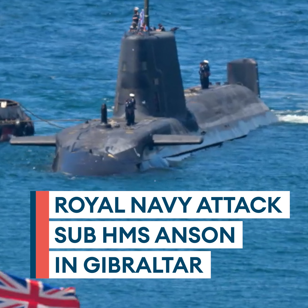Nuclear submarine sighting in Gibraltar☢️ Astute-class attack submarine HMS Anson has docked on the Rock after operations stretching from Australia to the Persian Gulf Find out why she's there🔗⬇️