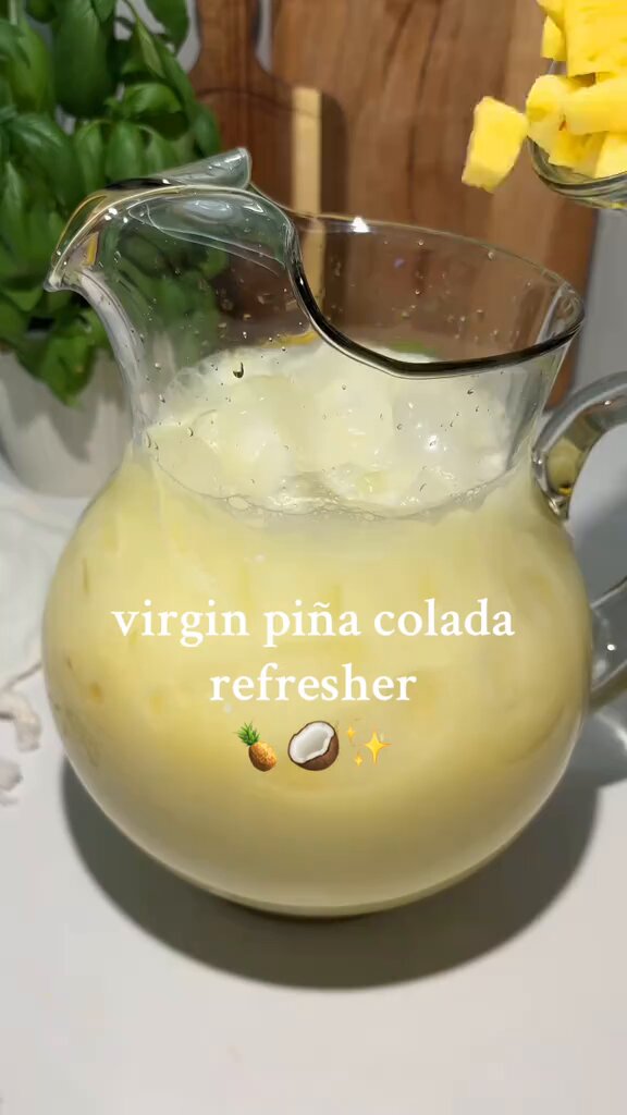 Virgin piña colada refresher recipe.