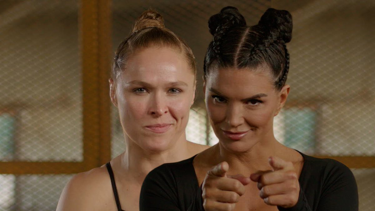 CUIDADO 🔥👀 AMANHÃ AS COISAS VÃO FICAR SÉRIAS. Ronda Rousey e Gina Carano se enfrentam sábado às 22 horas. Ao vivo só na Netflix. 🥊🥊