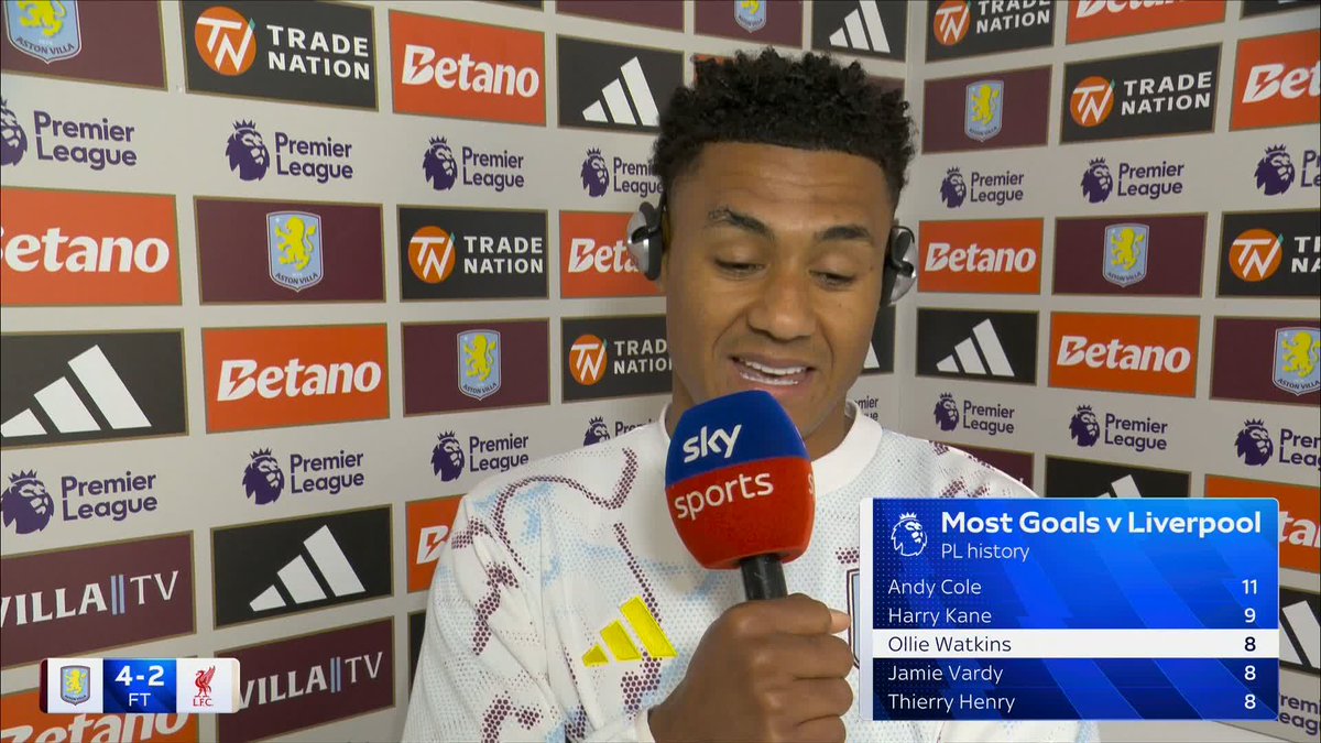 🗣️ "They're disjointed at the back and there's a lot of space for me to run into" OIlie Watkins loves scoring against Liverpool 😅