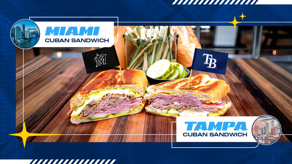 This rivalry runs deep! The traditional Tampa Cuban Sandwich and Miami Cuban Sandwich are also going head to head this series for MLB #RivalryWeekend! ๐ Cubanos @ the Budweiser Porch
