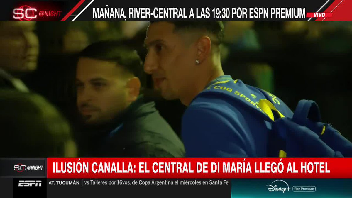 ¡EL PUEBLO CANALLA SE ILUSIONA! Rosario Central llegó a Buenos Aires de cara a la semifinal del #TorneoApertura vs. River. ¡LOS HINCHAS ENLOQUECIDOS CON FIDEO DI MARÍA! 📺 #SCNight | #DisneyPlus Plan Premium