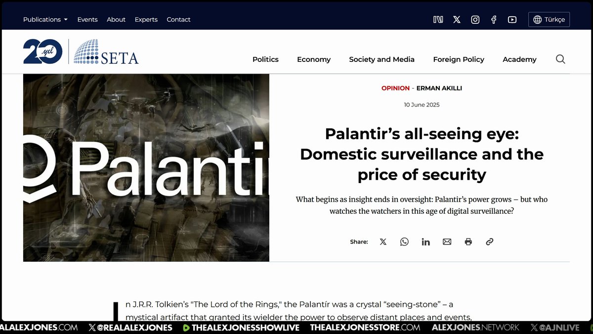 The Threat Of Palantir's AI Surveillance Control Grid Sized Up By Alex Jones: "You Got A Bunch Of Gorillas In The Room, And Oracle's 5,000 lbs, Microsoft's 6,000 lbs, Google's 10,000 lbs. Why Should I Obsess On The 800 lbs Gorilla?!" You Have To Wonder, Why Does The Corporate Media Only Focus On Palantir? ⬇️WATCH/SHARE THE LIVE X STREAM⬇️
