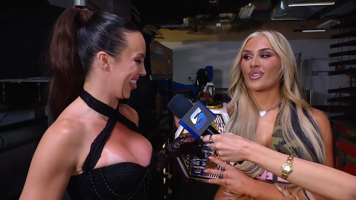 Just some "friendly" banter between CHELSEA GREEN and Tiffany Stratton... 😅