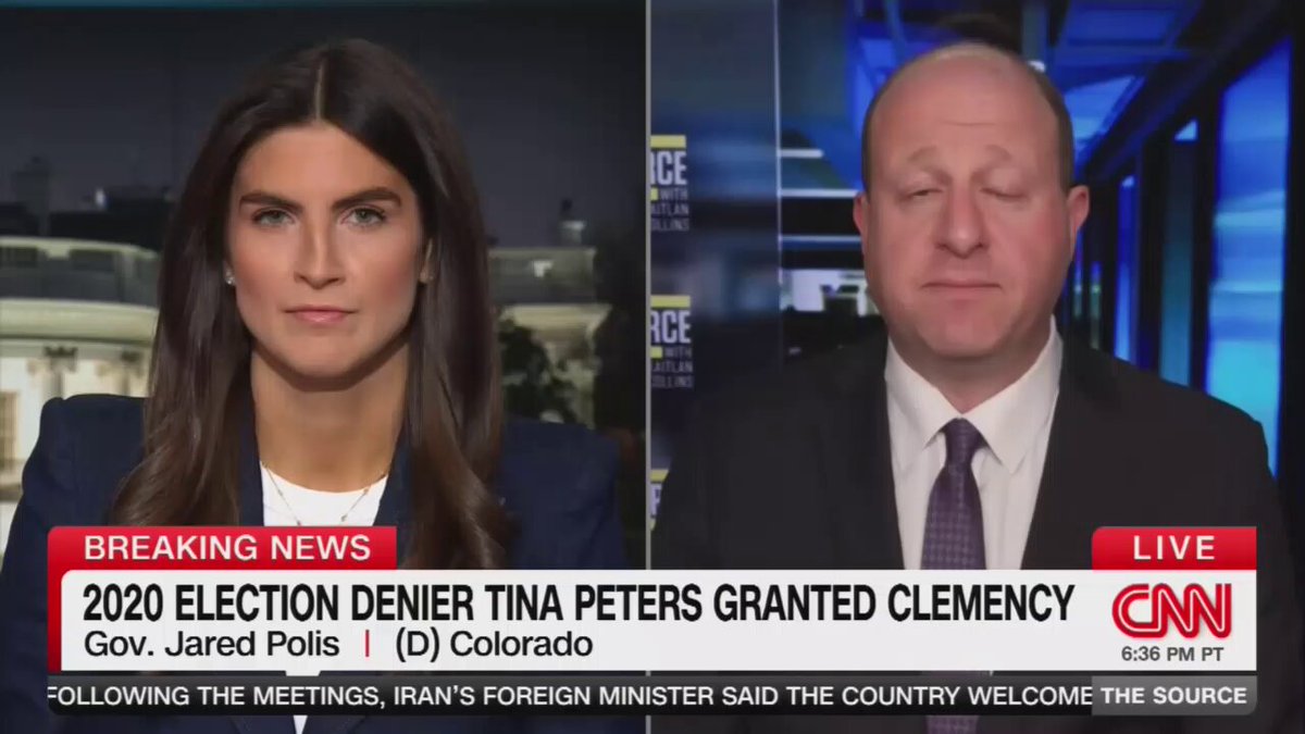 Polis on Tina Peters: She has very strange beliefs. She'll probably continue to have them. We don't punish people in this country for having strange beliefs. The place to resolve those differences is by debate, by discourse, by arguing with her, with by disputing her, not for keeping her behind bars simply because of what she believes or says