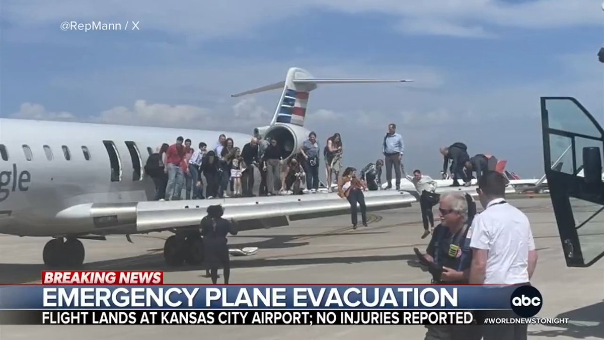 Passengers and crew on an American Airlines flight had to evacuate after landing in Kansas City due to an odor in the cabin. Matt Rivers reports.