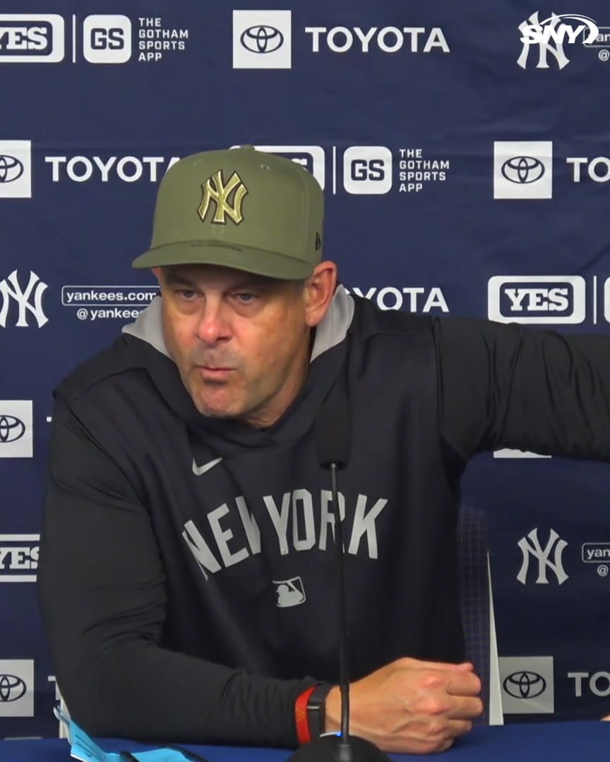 "He's a dog. He's a gamer. He's physically tough, but he's tough between the ears, too." Aaron Boone says he's not surprised that Clay Holmes stayed in tonight's game after suffering his injury, and adds that "I could tell he was hurting"