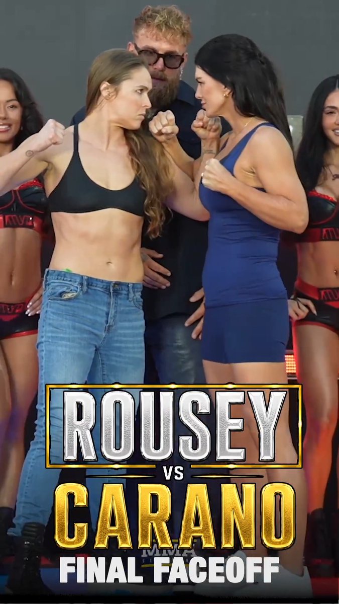Ronda Rousey and Gina Carano get face-to-face for the final time before their fight in Los Angeles #RouseyCarano