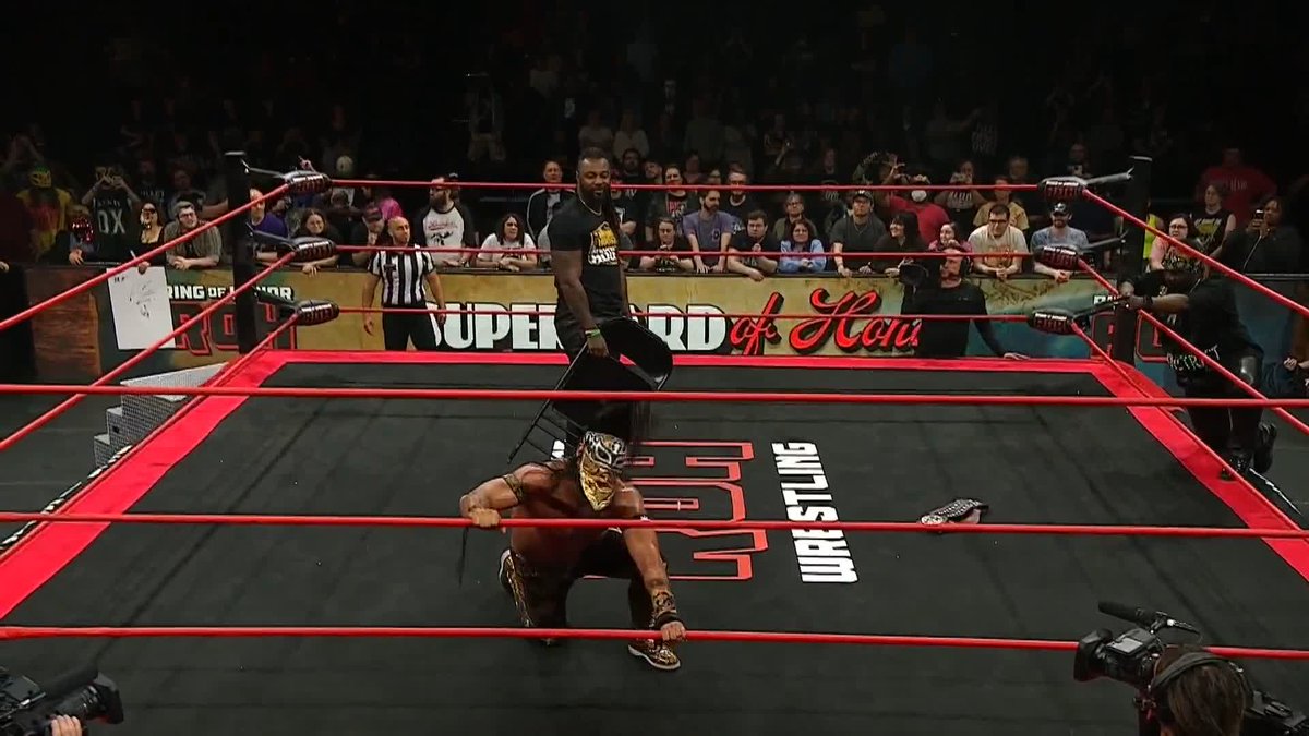 SWERVE STRICKLAND DESTROYS BANDIDO WITH A BRUTAL COP KILLA ON A STEEL CHAIR 🤮🤮🤮🤮🤮🤮 #ROH #ROHSupercard