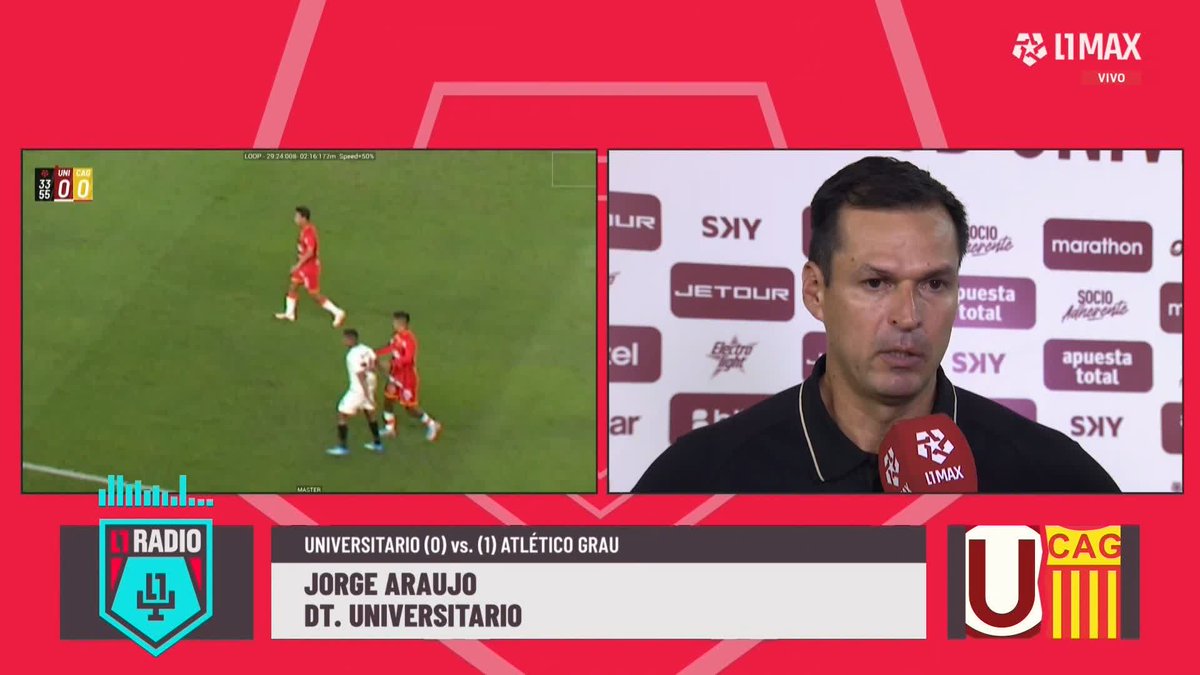 Coco Araujo con Gustavo Peralta Coello: "Me hago responsable hasta donde me corresponde, poniendo el pecho. Soy trabajador del club e hincha" #Universitario 0-1 #Grau 📺 Conoce cómo ver L1MAX en vivo 👉 #L1MAX #Liga1 #TorneoApertura2026