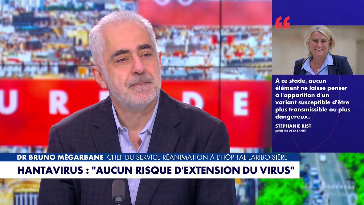 «Il n’y a, à priori, pas eu de mutation du virus», a réagi le Docteur Bruno Mégarbane, concernant l’hantavirus, dans #HDProsWE Toute l'info est à retrouver sur