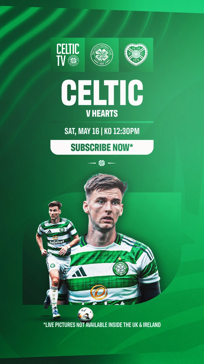 Title decider at Paradise 🏆 Watch Celtic take on Hearts in the final game of the season, live on #CelticTV. Live video available to subscribers outside the UK &amp; Ireland only. Subscribe now ⤵️ #CELHEA | Celtic Football Club🍀